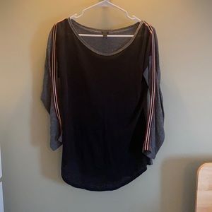 Two toned long sleeve with stripes on the arms